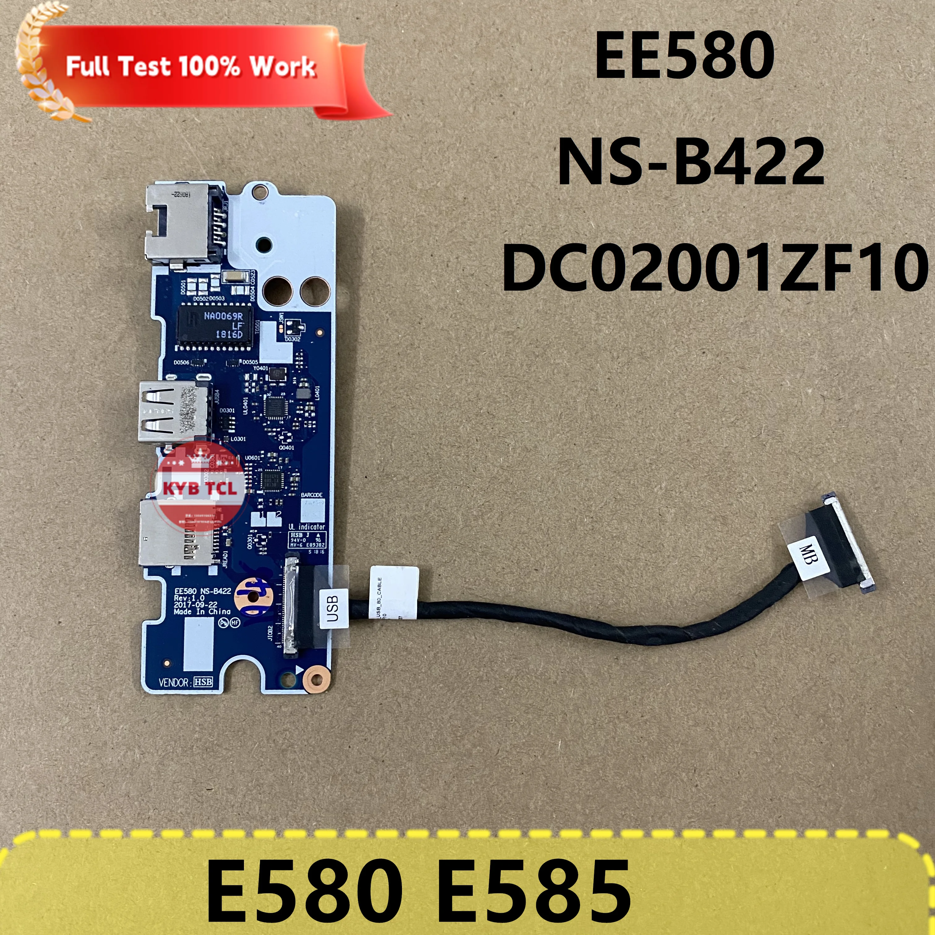 

Оригинальный ноутбук USB LAN Card Reader Board с кабелем EE580 NS-B422 DC02001ZF10 01LW409 Lenovo ThinkPad E580 E585 Notebook