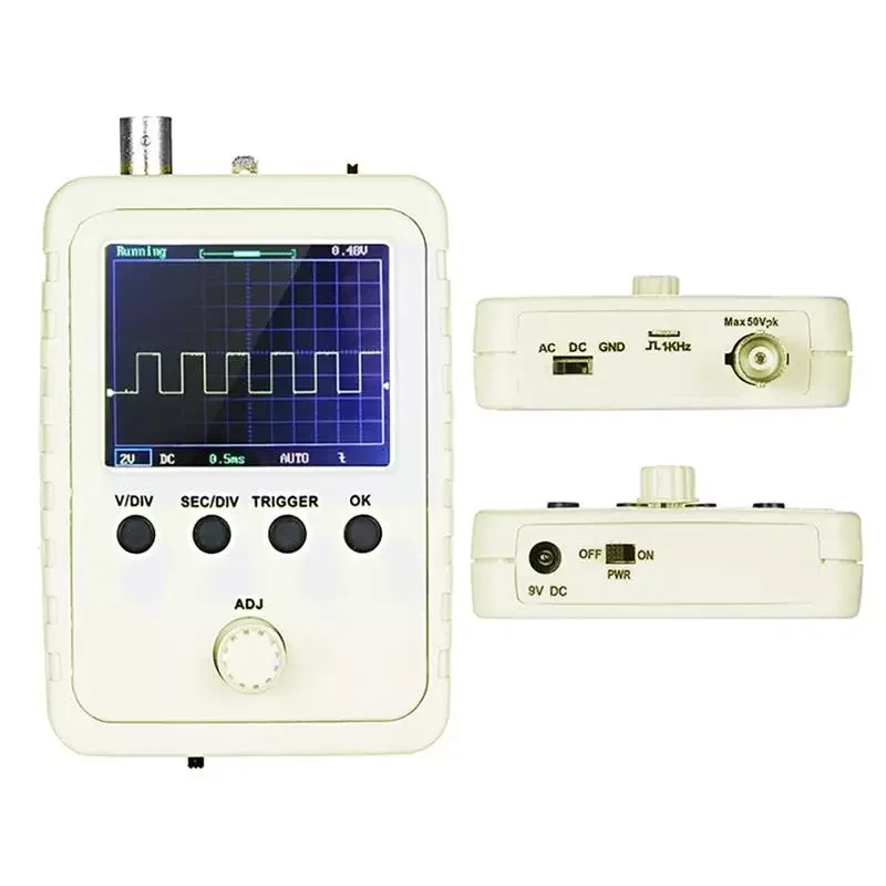 

2.4" TFT Digital Oscilloscope With Power Supply BNC-Clip Cable Probe DS0150 (Assembled Finished Machine) Oscilloscope Kit