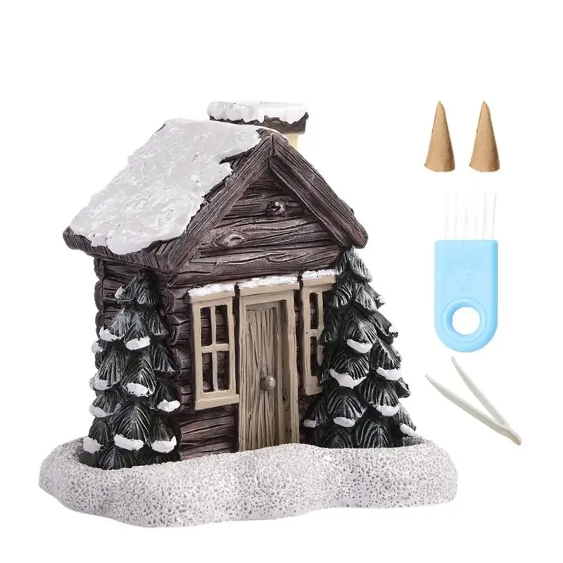 

Incense Burner For Home Creative Household Christmas Log Cabin Decorative For Centerpiece Home Colorful Cone Brush Tweezer