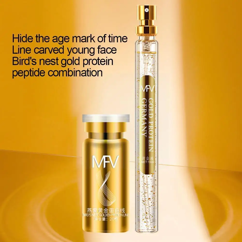 

24k Gold Face Serum Active Collagen Silk Thread Face Skin Firming Smoothing Anti-aging Moisturizing Hyaluronic Essence Lift L9z1