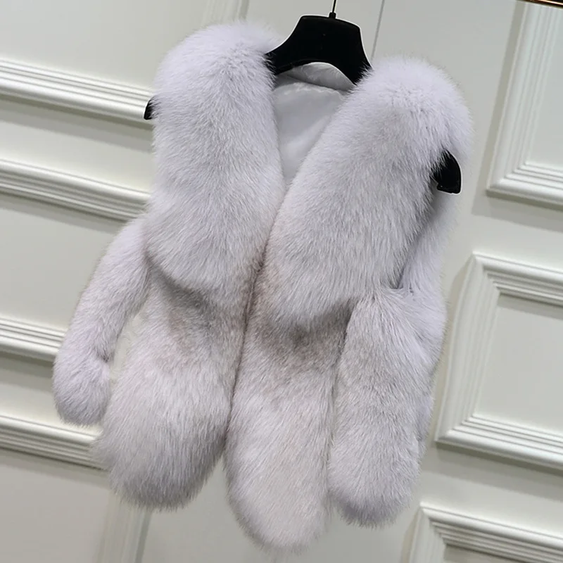 2020 Faux Fox Fur Vest Women's Winter Vest Ladies Short Fur Coat Sleeveless Vest Top Basic Luxury Top hiver women clothing