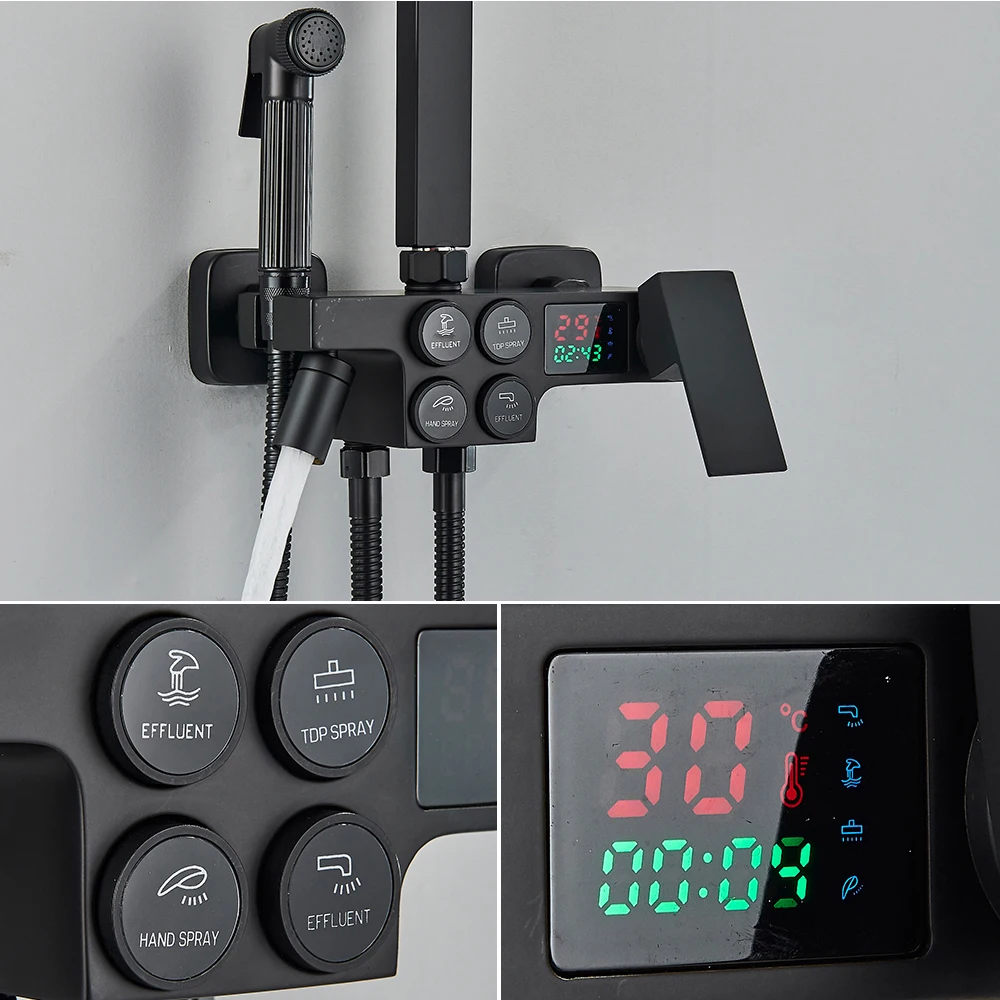 Смеситель для душа с дождевой насадкой и полкой