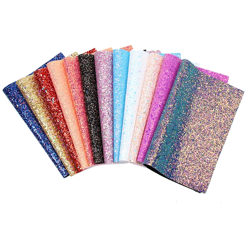 22cm30cm chunky glitter fabric shiny laser sequins patchwork diy bag shoes accessories fabric handmade phone case material free global shipping
