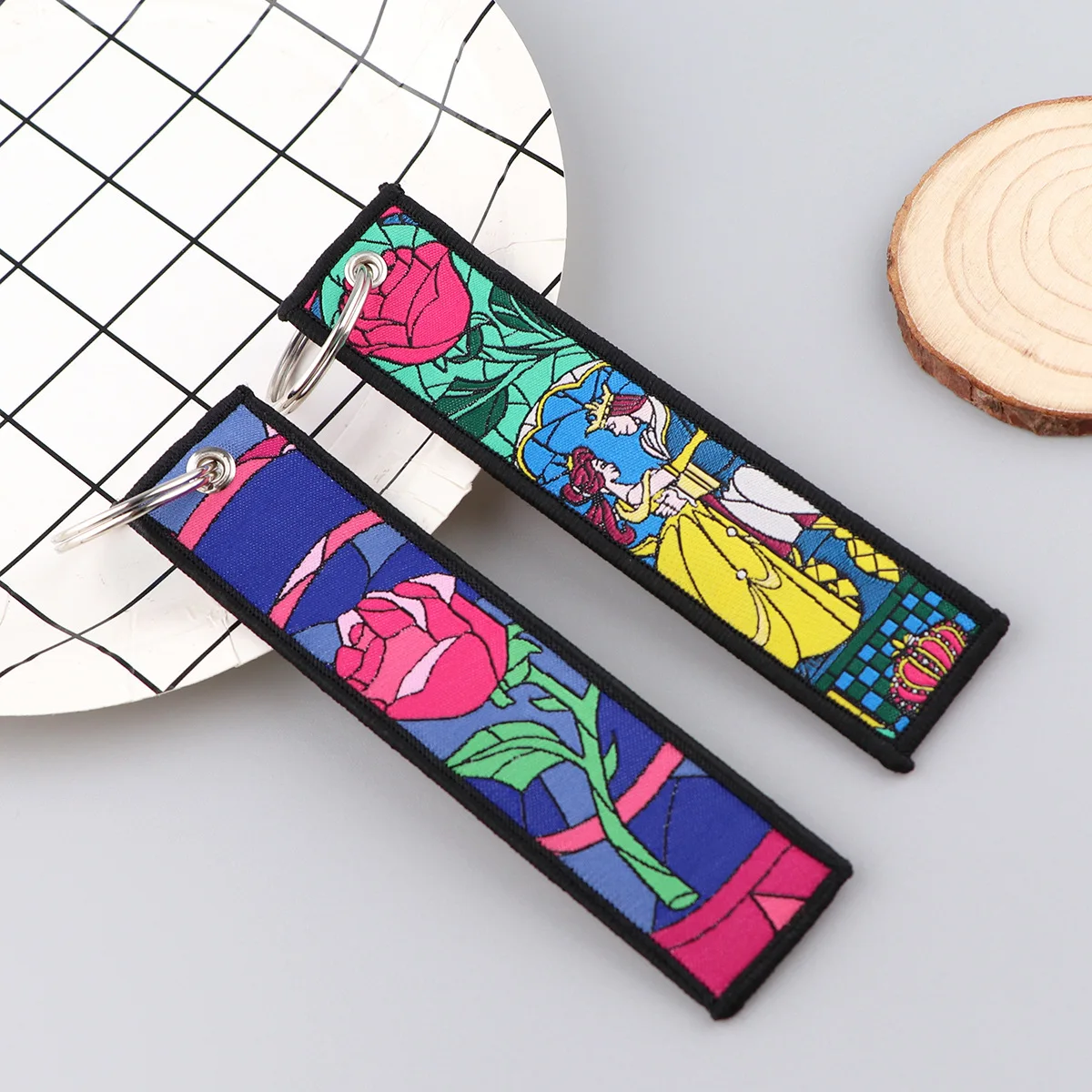 Тканевый брелок для ключей из мультфильма Принцесса Белль Ариэль Золушка Эльза