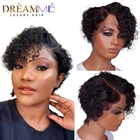 Парики из человеческих волос с коротким кудрявым Бобом, парик T-Part с глубокой волной, короткий парик на сетке, вьющиеся бразильские волосы для женщин