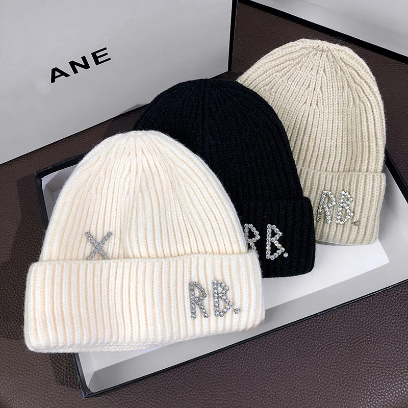 

Женская вязаная шапка MYALICE, универсальная модная утепленная шерстяная шапка в Корейском стиле для мужчин и женщин на осень и зиму