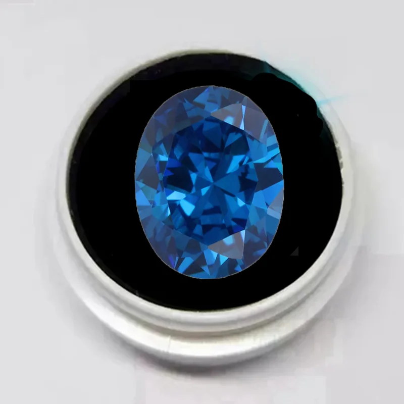 

Premium Deep Sea Sapphire Loose Stones For Jewelry Making Large size 12x16mm 12.50ct Oval Cut Gem Beads