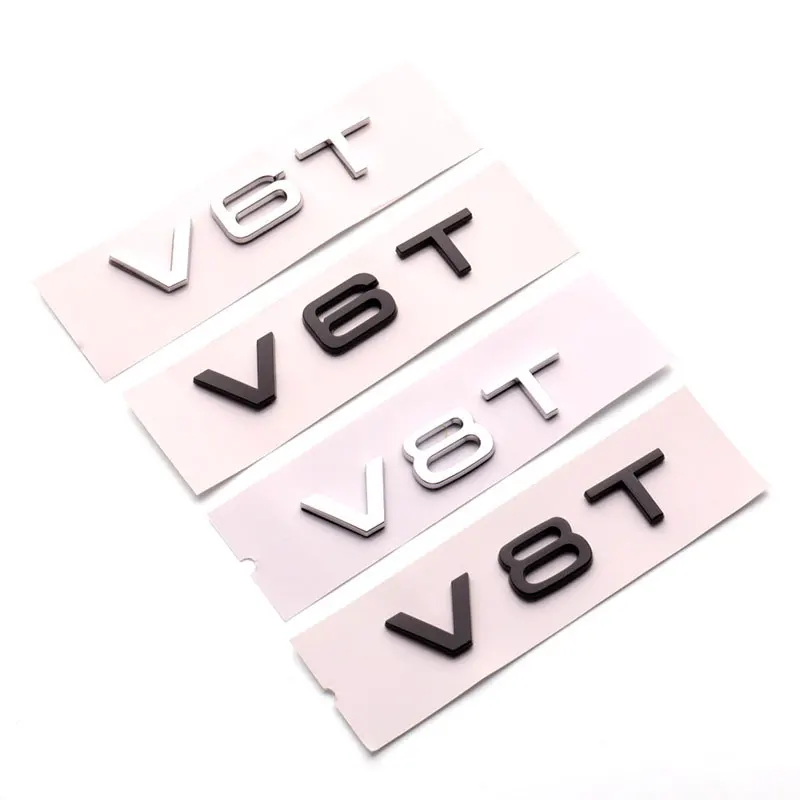 

V6T V8T V10 letter logo car stickers for Audi S3 A4L A6L A7 Q5 Q7 body modification accessories side fender decoration decals