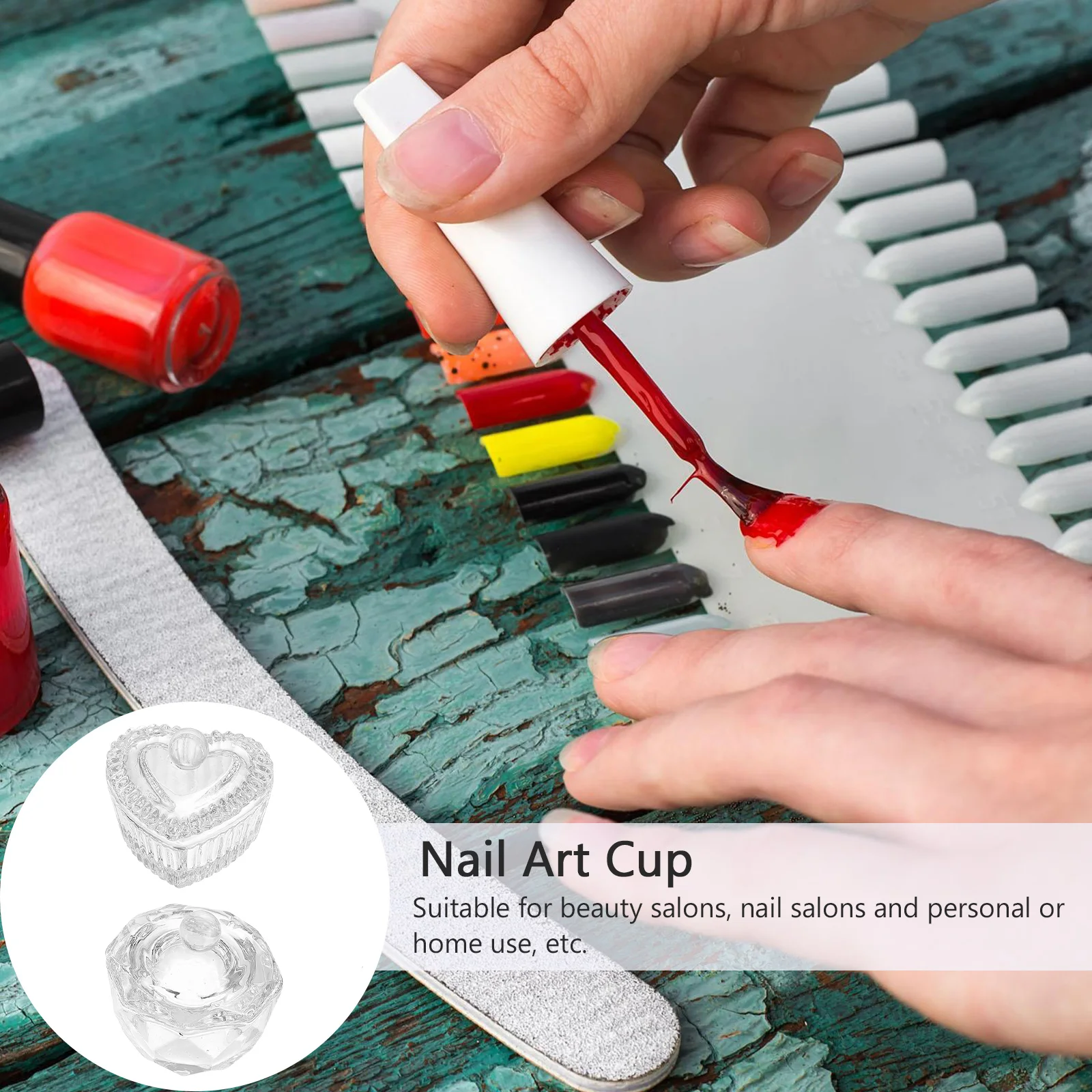 2 шт. хрустальная чашка для ногтей мини-кристаллы инструменты прозрачный