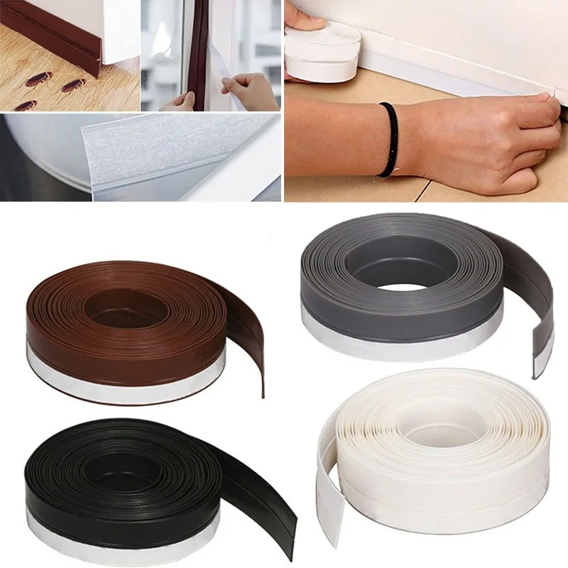 

Self Adhesive Sealing Strip Insect Proof Strip Waterproof Strip Door Seam Door Bottom Cabinet Multi Color Wind Sound Dust Proof