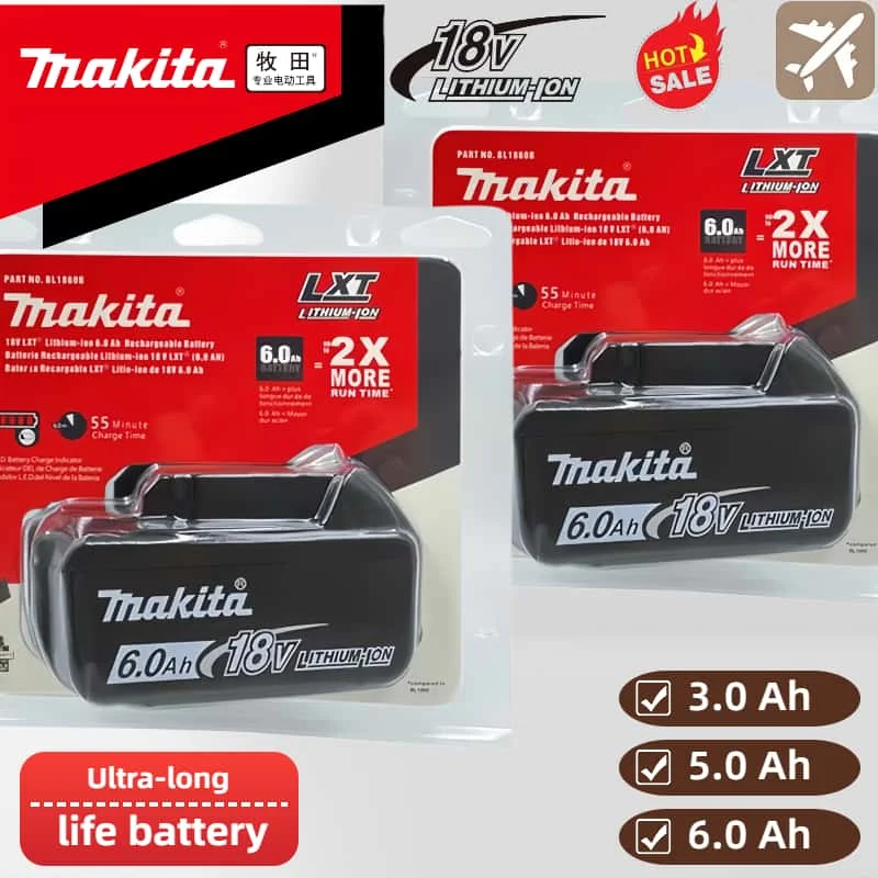 100% натуральная/оригинальная батарея 18 В 6 0 Ач для Makita DRT50 BL1830B BL1840B BL1850B BL1840 BL1860 BL1815