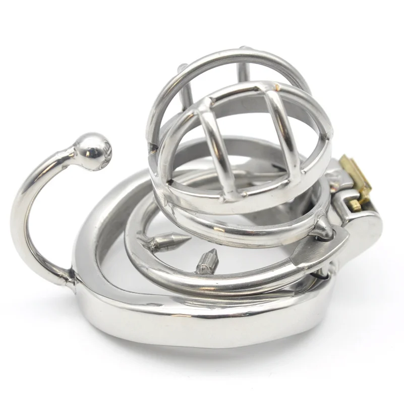 

Ergonomic Design Super Short Stainless Steel Male Chastity Cage with 40/45/50mm Cock Ring Cock Cage Penis Lock Men Chastity Belt