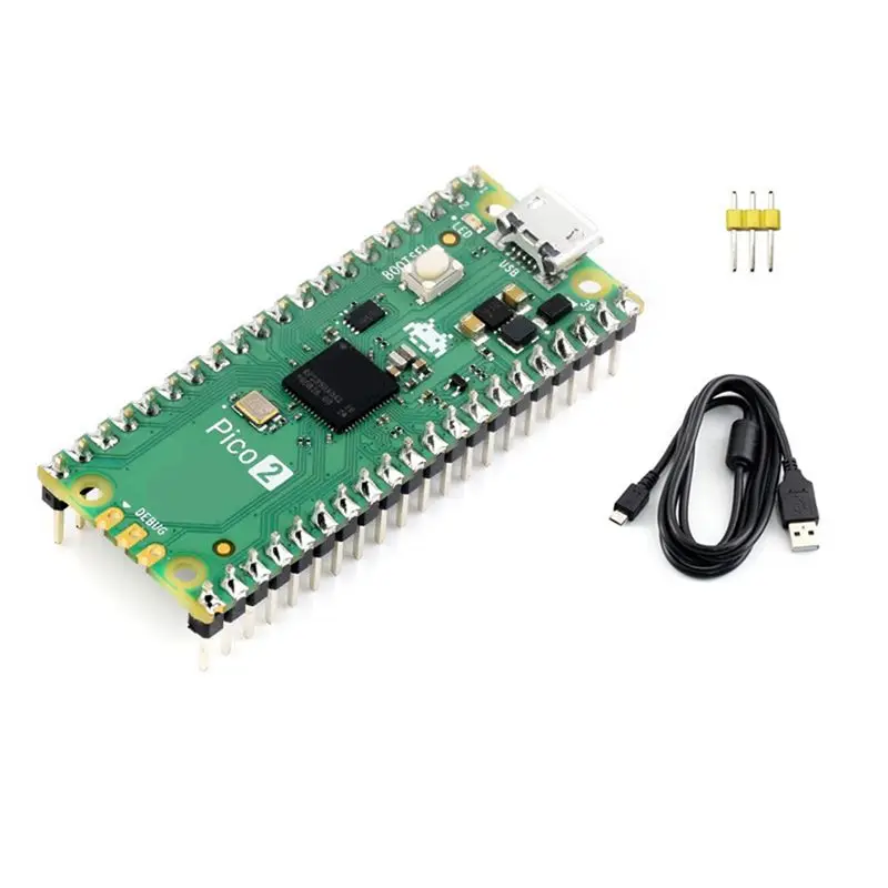 Фото AA08-для платы разработки Raspberry Pi Pico 2-CC с микроконтроллером RP2350 Cortex-M33, RISC-V, с паяными контактными разъемами. №1