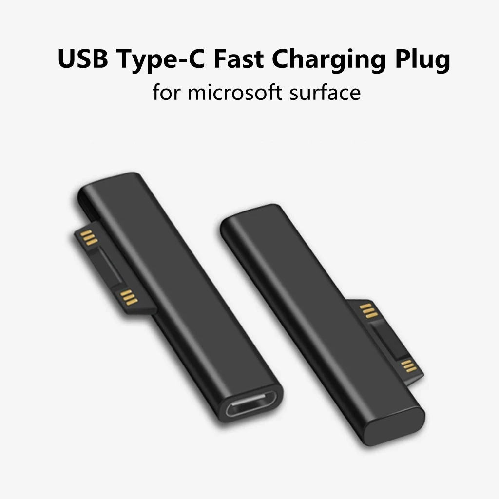

1pcs USB C PD Fast Charging Plug Converter for Microsoft Surface Pro 3 4 5 6 Go USB Type C Female Adapter Connector Surface Book