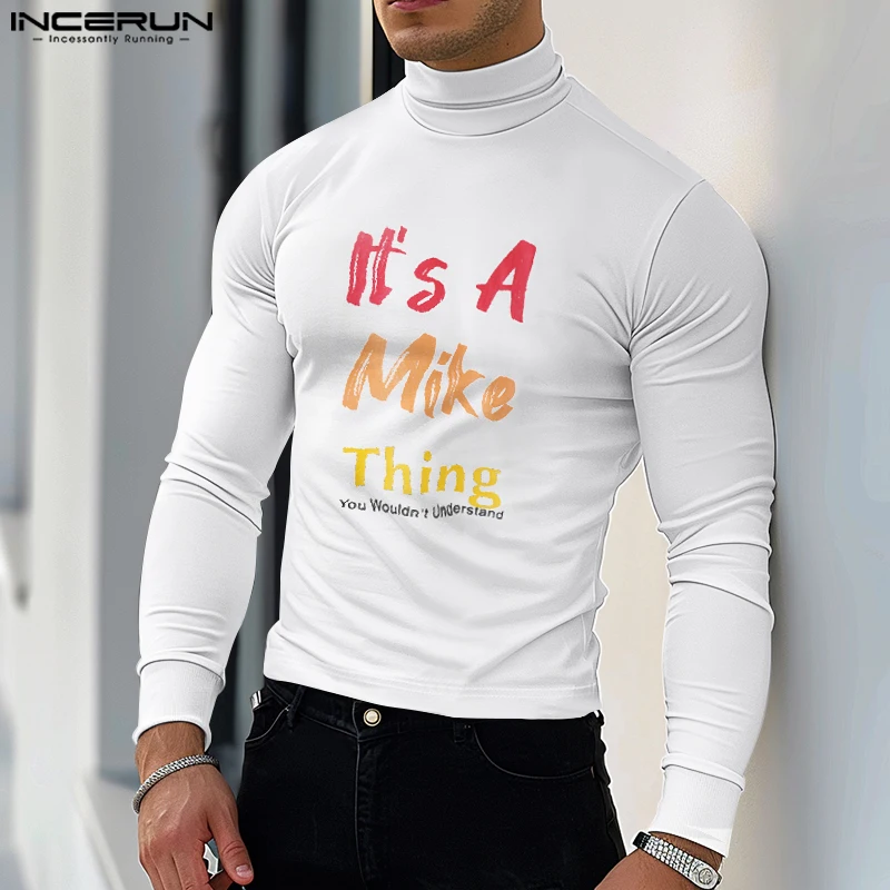 Модные хорошо облегающие топы INCERUN мужские индивидуальные футболки с буквенным