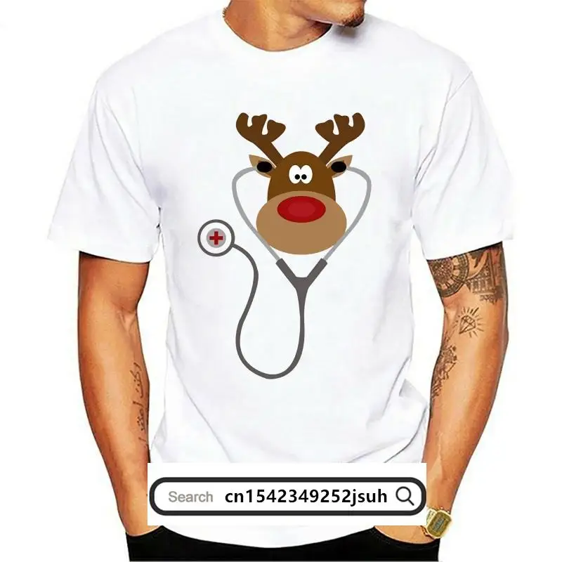 

New Printed Men T Shirt Cotton tshirt NURSE REINDEER Funny Cute Christmas T Shirt Nursing Holiday O-Neck Short-Sleeve Women T-Sh