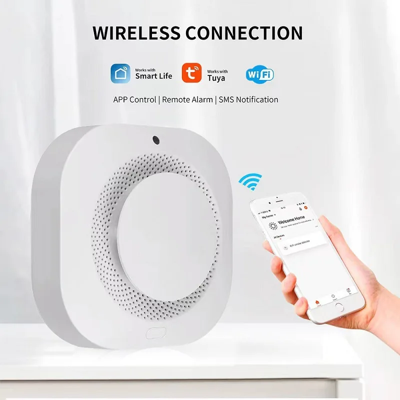 

10/1PCS Tuya Smart Home Wifi Smoke Detector Smart Fire 90DB Alarm Sensor Wireless Gas Detector Tuya Smoke Detector For Home