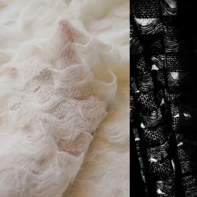 Мохеровая трикотажная ткань в шотландскую клетку