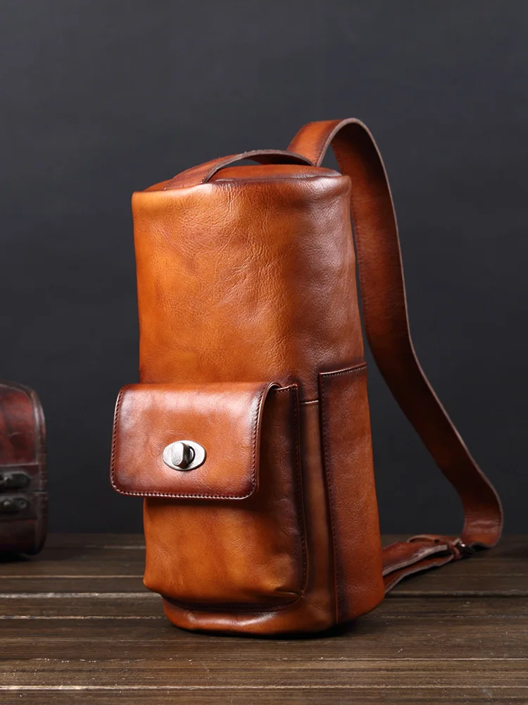 Сумки через плечо мужская нагрудная сумка сумка-мессенджер из натуральной