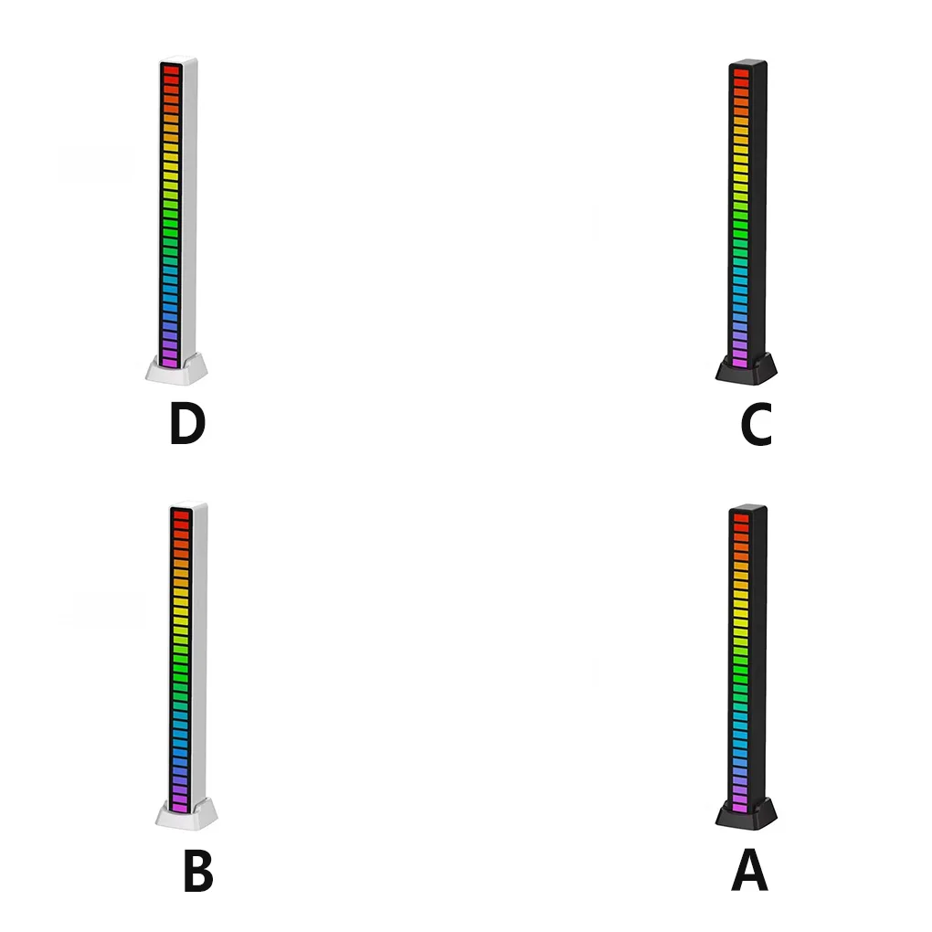 

1 2 3 Bedroom RGB Rechargeable Light Voice Activated Sound Control Wireless Lamp Type-c Charging Ambient Accessory 16 Beads