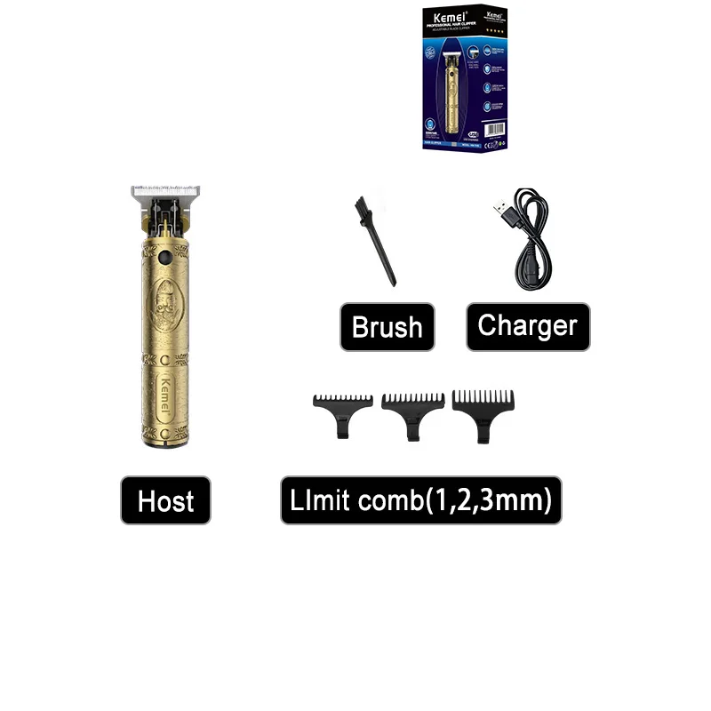 

KM-700B 10w USB Rechargeable T9 Hair Clipper Electric Men's Hair Trimmer Cordless Barber Hair Cutting Machine 0mm Powerful