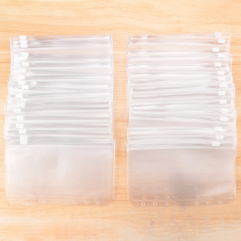 34 шт. карманы для папок формата А6 6 отверстий папки на молнии прозрачные