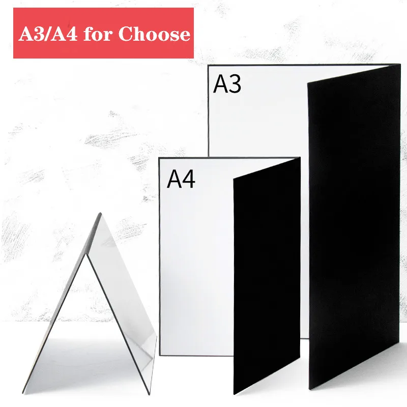 A3/A4 Camera Photography Accessory Collapsible Cardboard White Black Silver Reflector Absorb Light Thick Reflective Paper