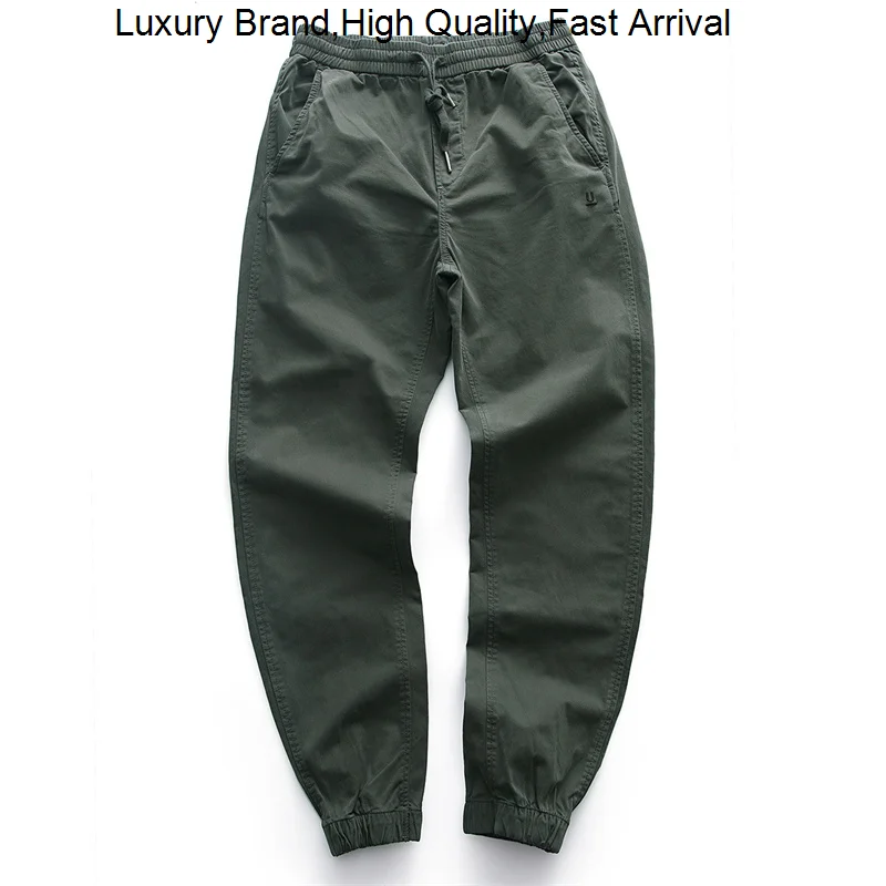 

Брюки мужские повседневные на молнии, свободные спортивные штаны, хлопковая уличная одежда со средней посадкой, прямые брюки, весна-Зима