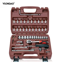 47pcs socket wrench auto repair tool combination package mixed tool set hand tool kit with storage case screwdriver