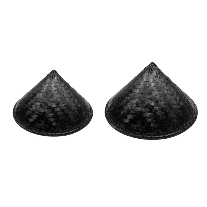 

Hat for Woman Teenagers Unisex Outdoor Cone Hat Wide Brim Spring Summer Anti-Uv Hat Bamboo Weaving Design Hat