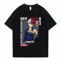 japanese anime my hero academia todoroki shoto print tshirt mens streetwear men women casual loose fashion t shirts short sleeve
