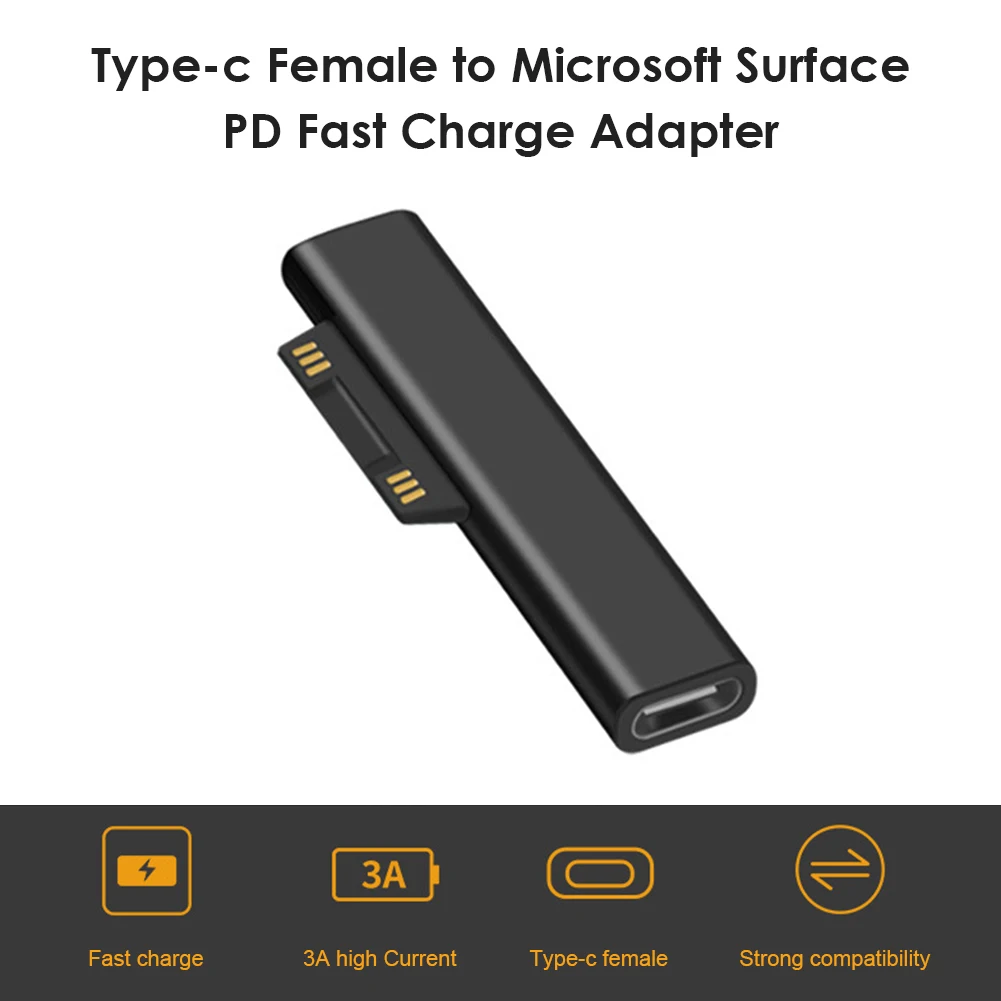 15 в/3 А USB C PD переходник для быстрой зарядки Microsoft Surface Pro 3 4 5 6 Go Book Type адаптер