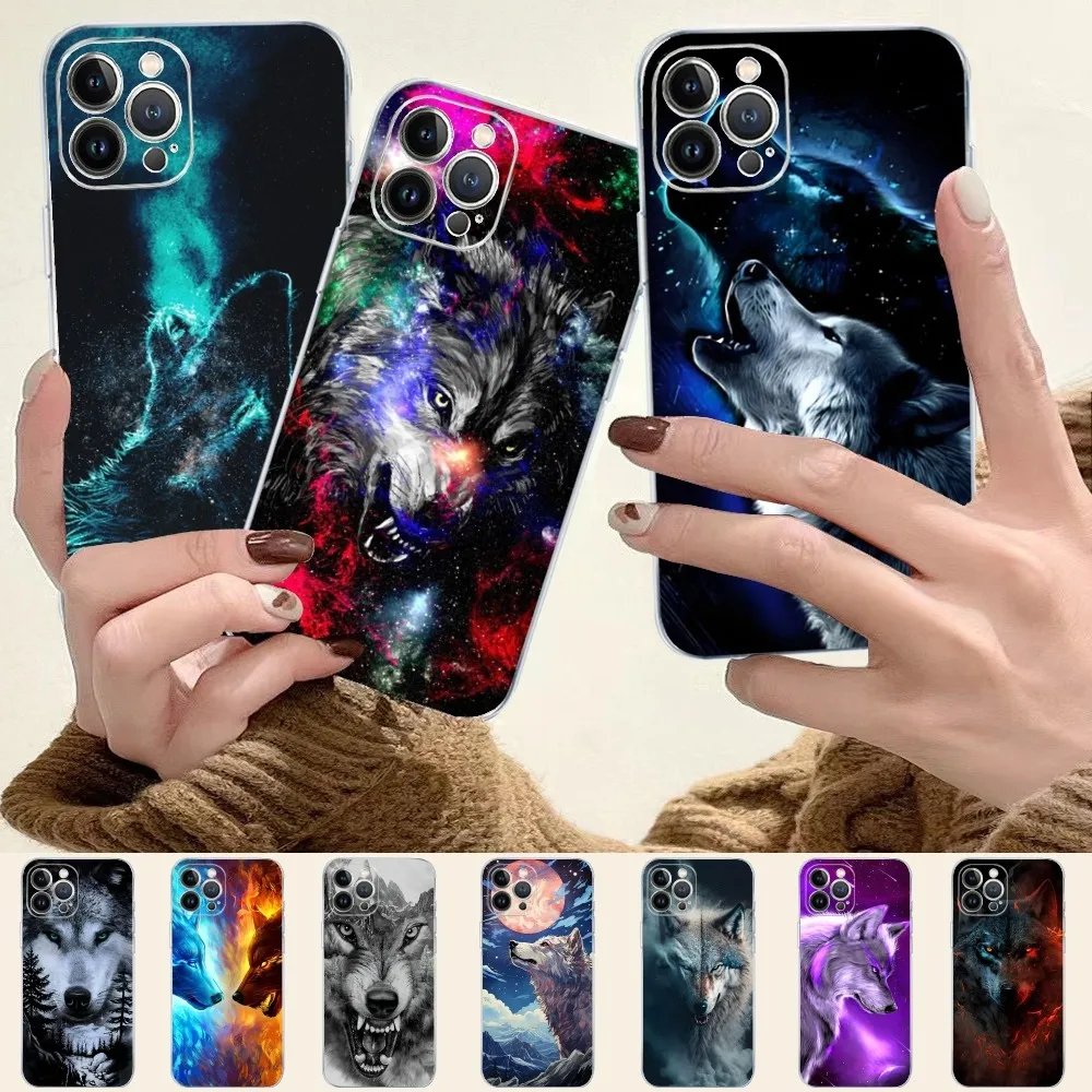 

The Cool Wolf Phone Case For iPhone 15 14 11 12 13 Mini Pro XS Max Cover 6 7 8 Plus X XR SE 2020 Funda Shell