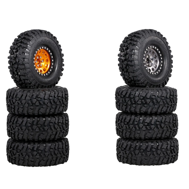 

4PCS Metal 2.2 Beadlock Wheel Rim Tires Set for 1/10 RC Crawler Car Traxxas TRX4 TRX6 Axial SCX10 RR10 Parts