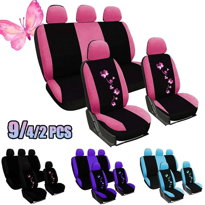 

Universal Car covers Car Seat Protect for Men Women Car Seat Covers Butterfly Embroidery Fit Most Car Seats Styling