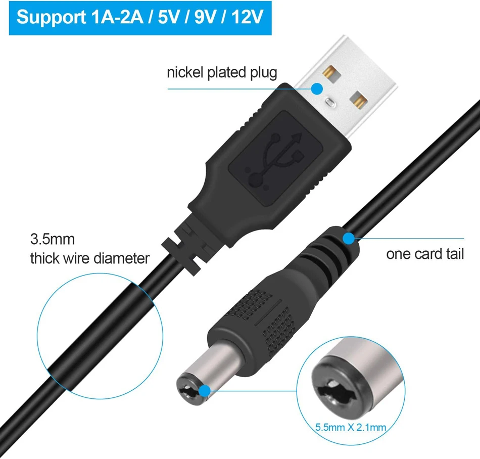 Повышающий Модуль питания Usb с 5 в постоянного тока на 9 В 12 мм 2 1 А Цилиндрический