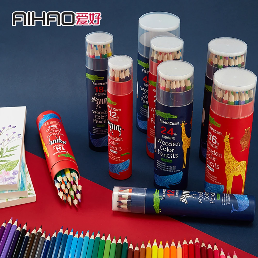 

Aihao Stationery Set of Color Professional Pencil Office Accessories for Painting 12/24/36 Hand-painted Sketch Art Supplies