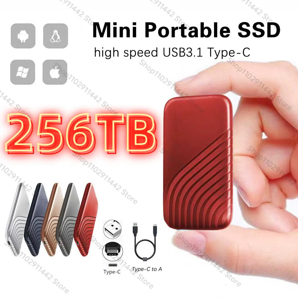 

SSD 2tb Flash Solid State Drive External Type-C High Speed USB3.1 256tb 16TB 8TB SSD Data Storage Portable Hard Disks disco duro