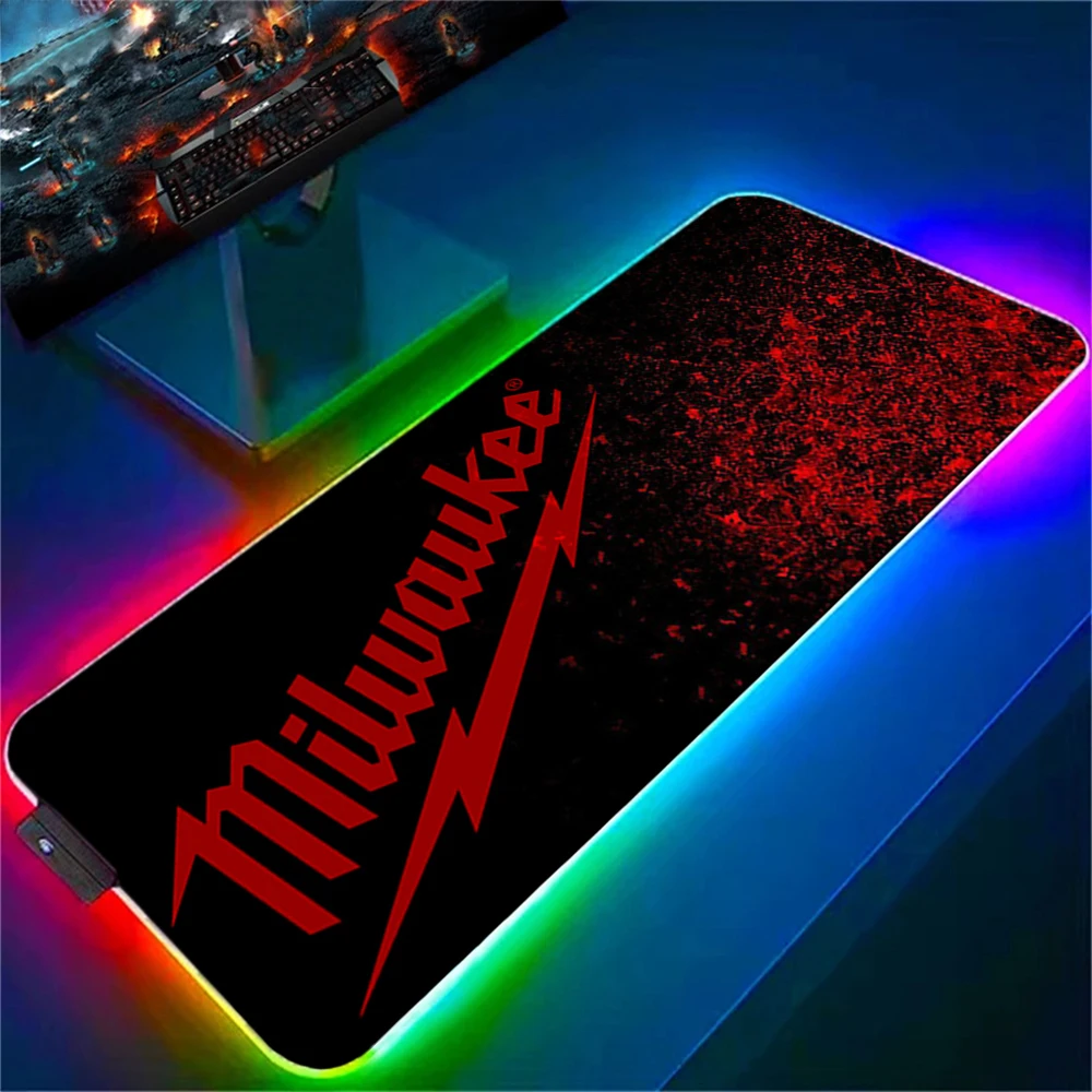 

Красный игровой коврик для мыши Milwaukee rgb, крутой Настольный коврик, игровой коврик для ноутбука, компьютерный коврик для мыши, скоростной офи...