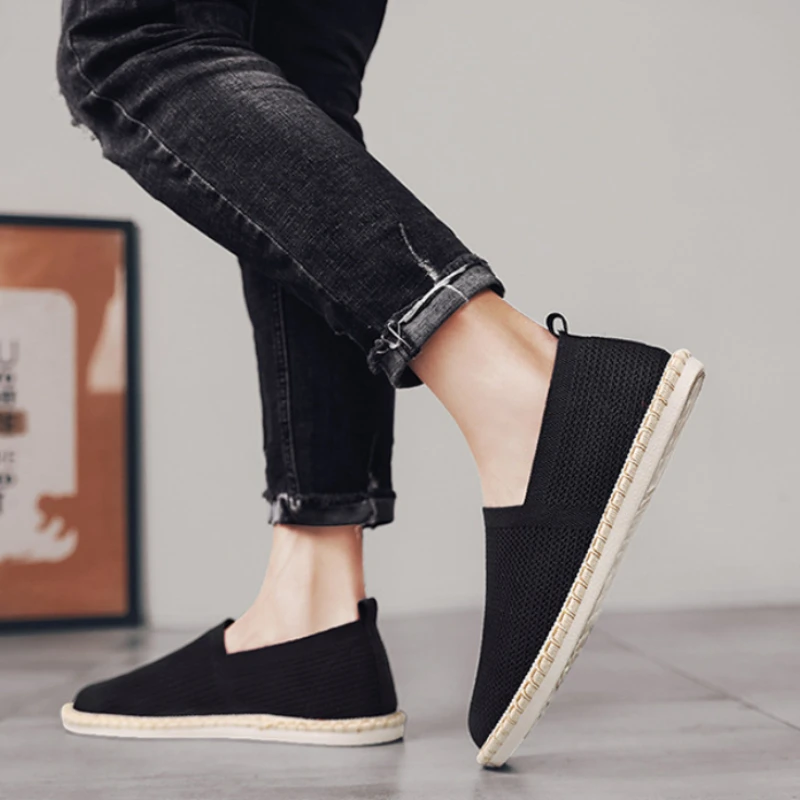 Мужские холщовые туфли повседневная обувь в стиле старого Пекина с сетчатой