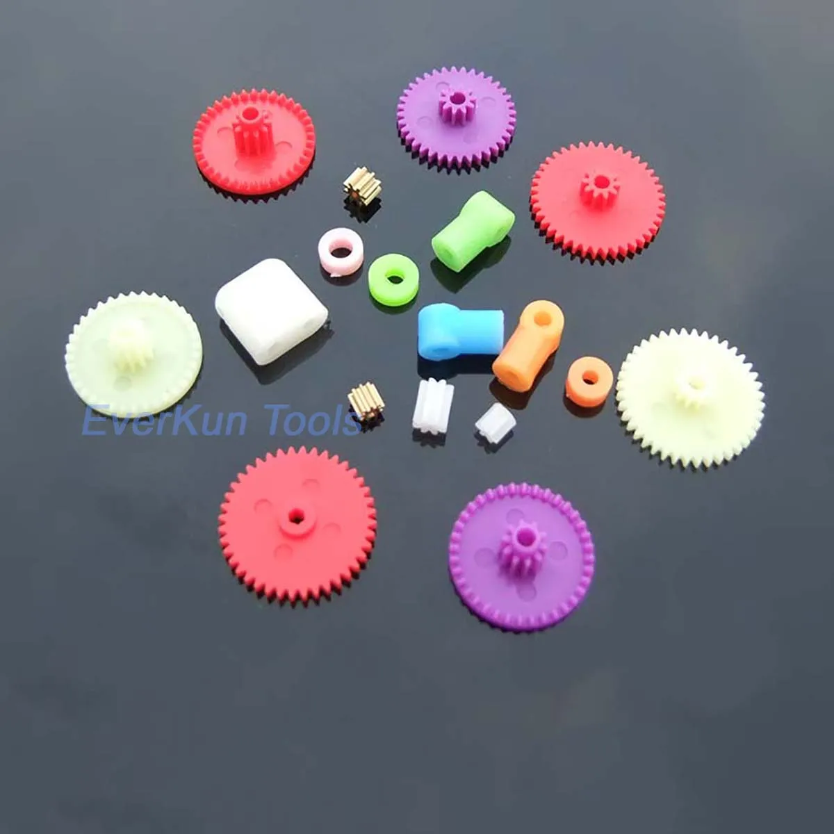 

1 Pack 0.4 Modulus Colorful Plastic Gear Bag 18 Kinds Small Gears Model Accessories Diy Multi-Color Plastic Transmission Gears