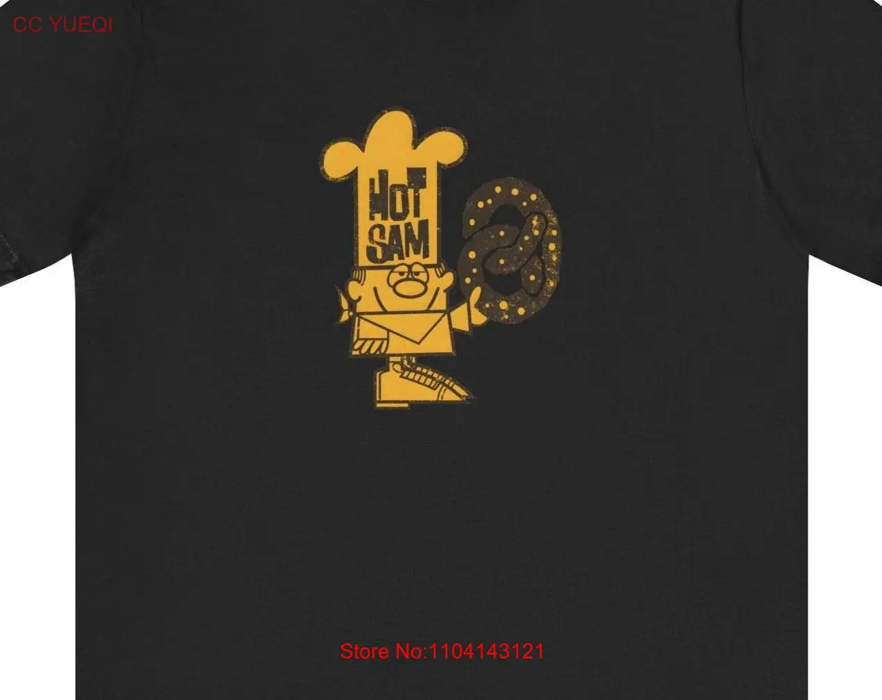 Горячая футболка Sam Pretzels The OG Mall Pretzel Shop с винтажным логотипом 1970-х годов желтый