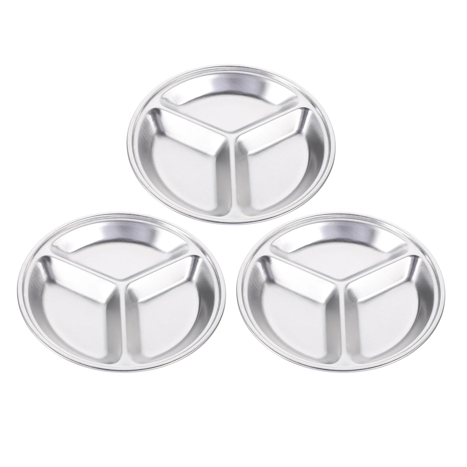 

3 шт., круглые тарелки из нержавеющей стали
