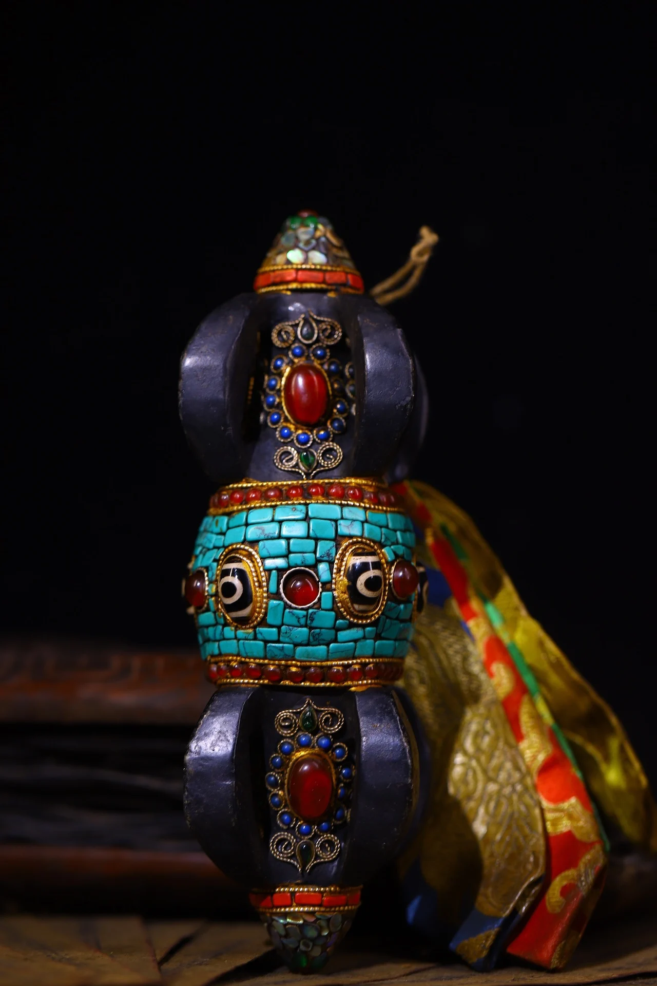 8-дюймовая коллекция тибетского храма старая натуральная метеоритная мозаика