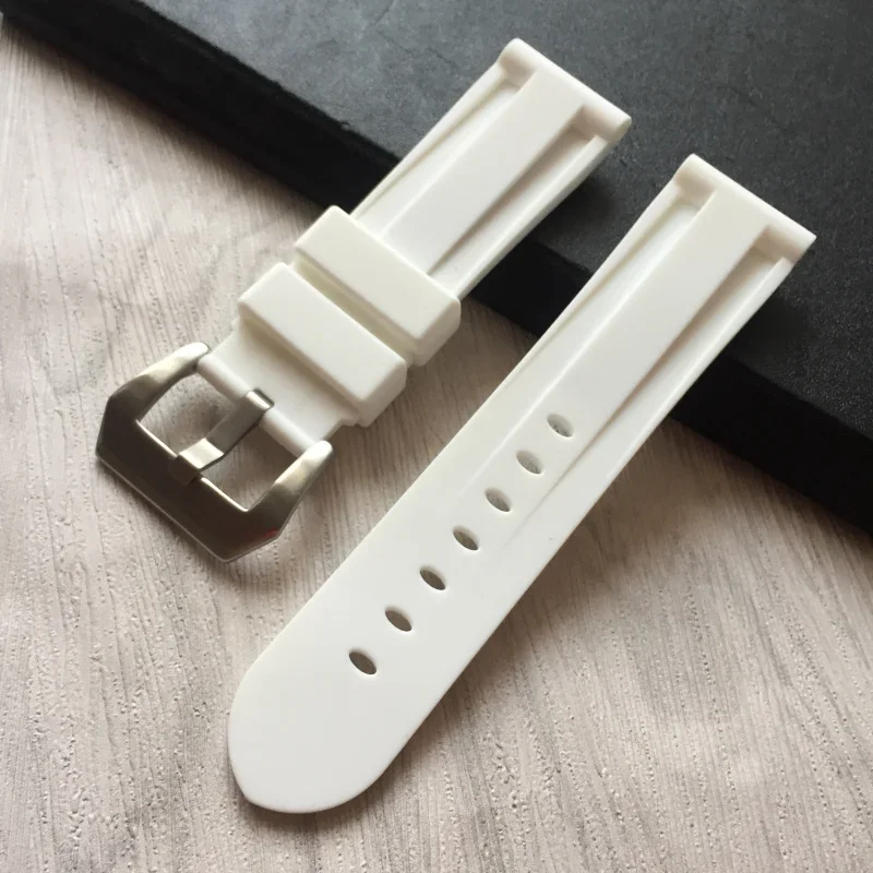 

Аксессуары для часов Ремешок Замена для Panerai PA441 111 резиновый силиконовый мягкий водонепроницаемый браслет для наручных часов 22 мм 24 мм