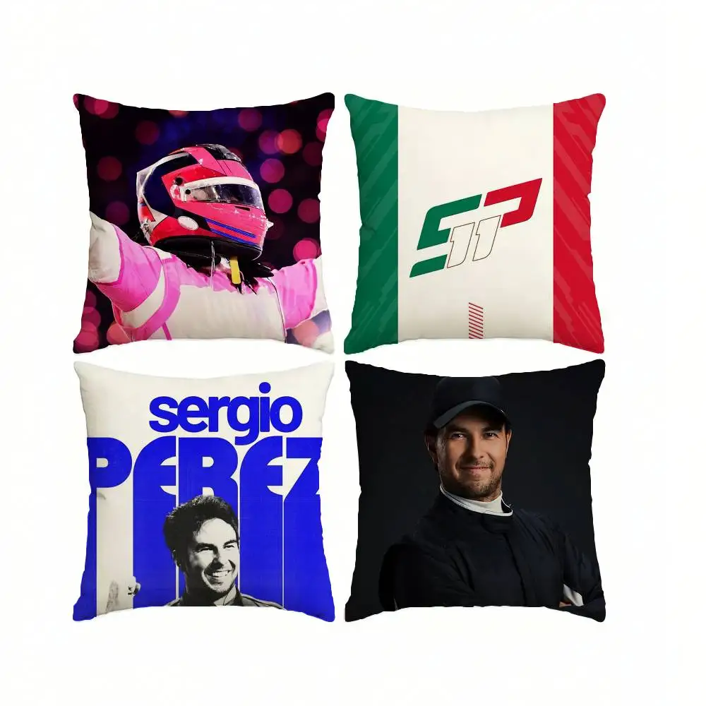 Фото Наволочка с двусторонним принтом Racing driver C-Checo 11 S-Sergio P-Perez, квадратная, для спальни, прикроватная, для дивана, чехол для подушки №2