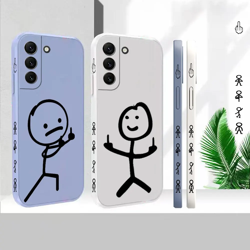 

Cartoon Matchman Case For Samsung Galaxy S23 S22 S21 S20 FE Ultra 5G S11 S11E S10 S10E S9 Plus Liquid Silicone Case Cover Funda