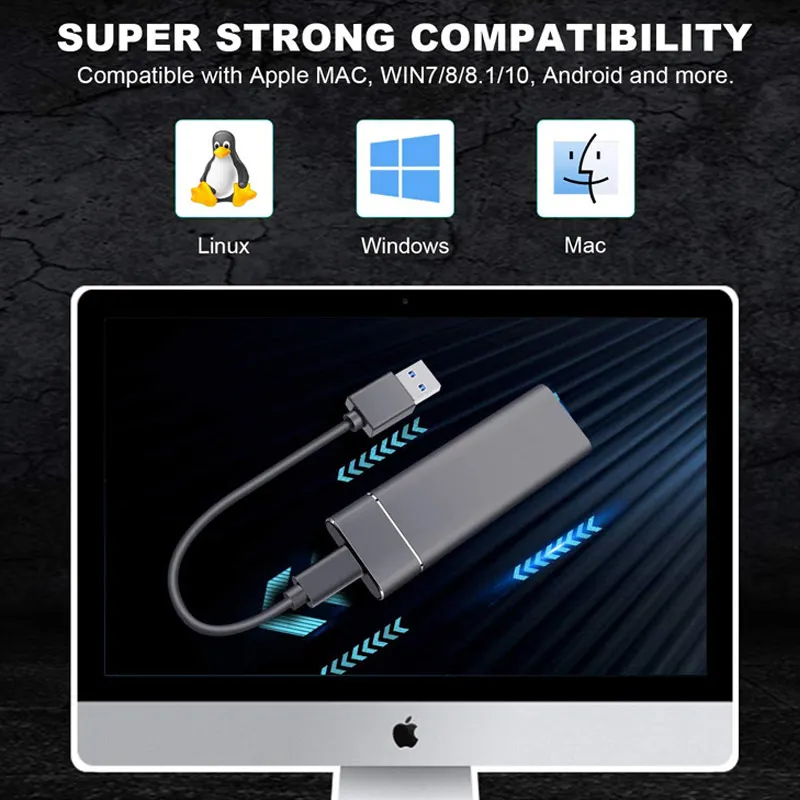 Портативный SSD высокоскоростной мобильный жесткий диск 8 ТБ 16 4 2 1 M.2 Type C USB 3