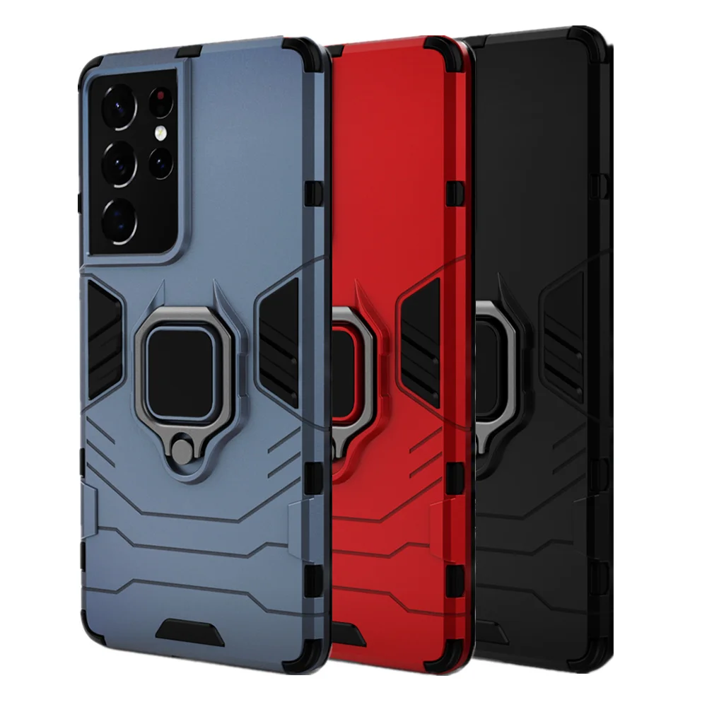 

Samsung S21 Ultra Shockproof Case for Samsung S21 Ultra S21+ Plus 5G Ring Stand Phone Cover for Galaxy S21 S20 FE S10e S10 Lite