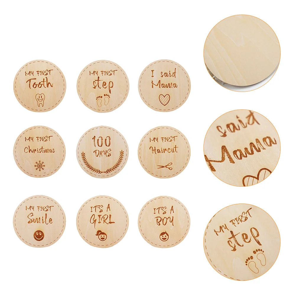 

1 Set Wooden Monthly Milestone Cards Wooden Discs Milestone Sign First Year Growth Photo Picture Commemoration Photo Props